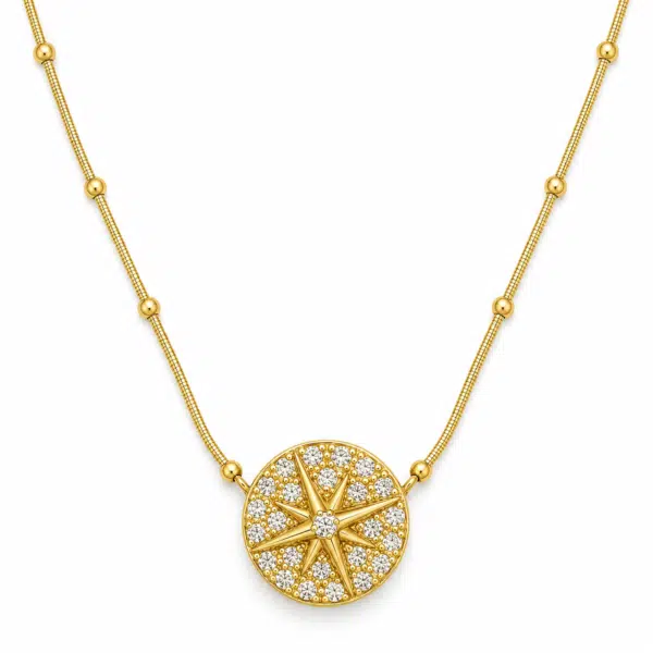 north star compass necklace feat North Star Compass Necklace on white background