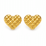 Quilted Heart Studs