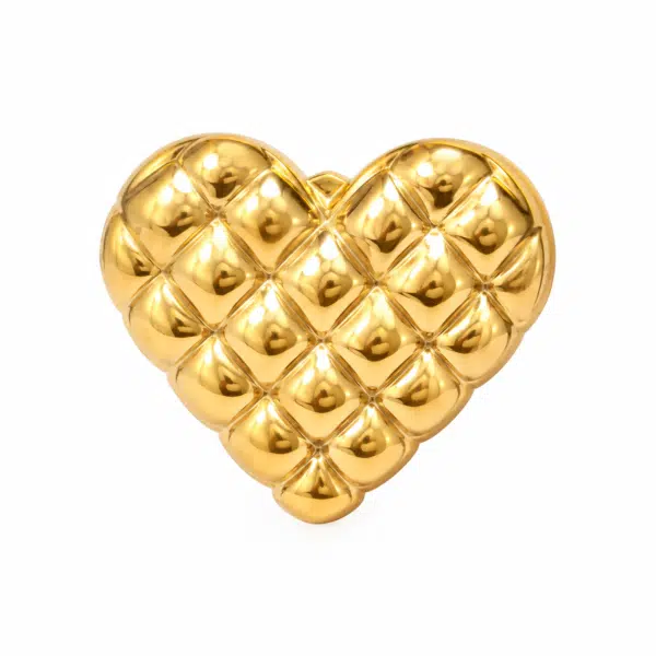 Close-up of the Quilted Heart Studs