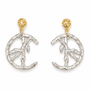 Branch Circle Silver-Tone Drop Earrings