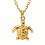 Close-up of the Serene Turtle Gold Necklace