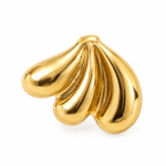 Close-up of the Shell-Kissed Gold Studs