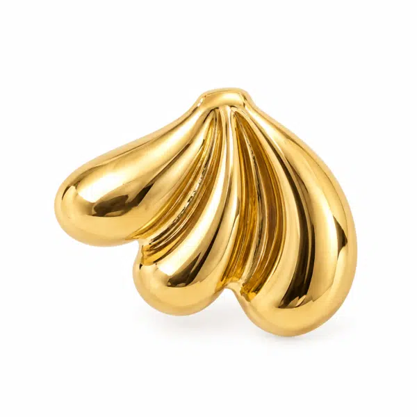 Close-up of the Shell-Kissed Gold Studs