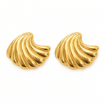 Wave Shell Gold Studs