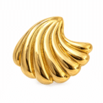 Close-up of the Wave Shell Gold Studs