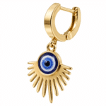 Close-up of the Solar Evil Eye Drop Hoops