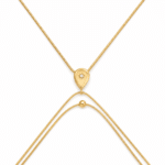 Gold-plated Stellar Drop Body Chain isolated on white background