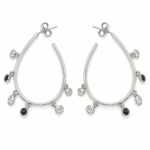 Teardrop Charm Hoop Earrings