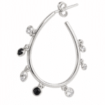 Close-up of the Teardrop Charm Hoop Earrings