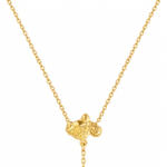 Tortuga gold plated pendant necklace close up