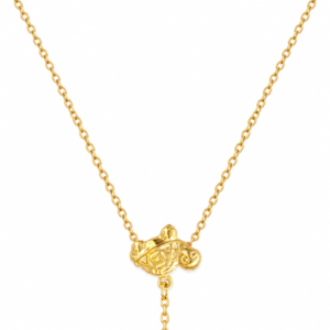 Tortuga gold plated pendant necklace close up