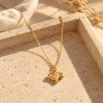 Tortuga gold plated pendant necklace close up